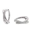 Barzaz Hoop White 10K Earrings, Piercing, Diamond, Gold, Hoop, Cross, K10,