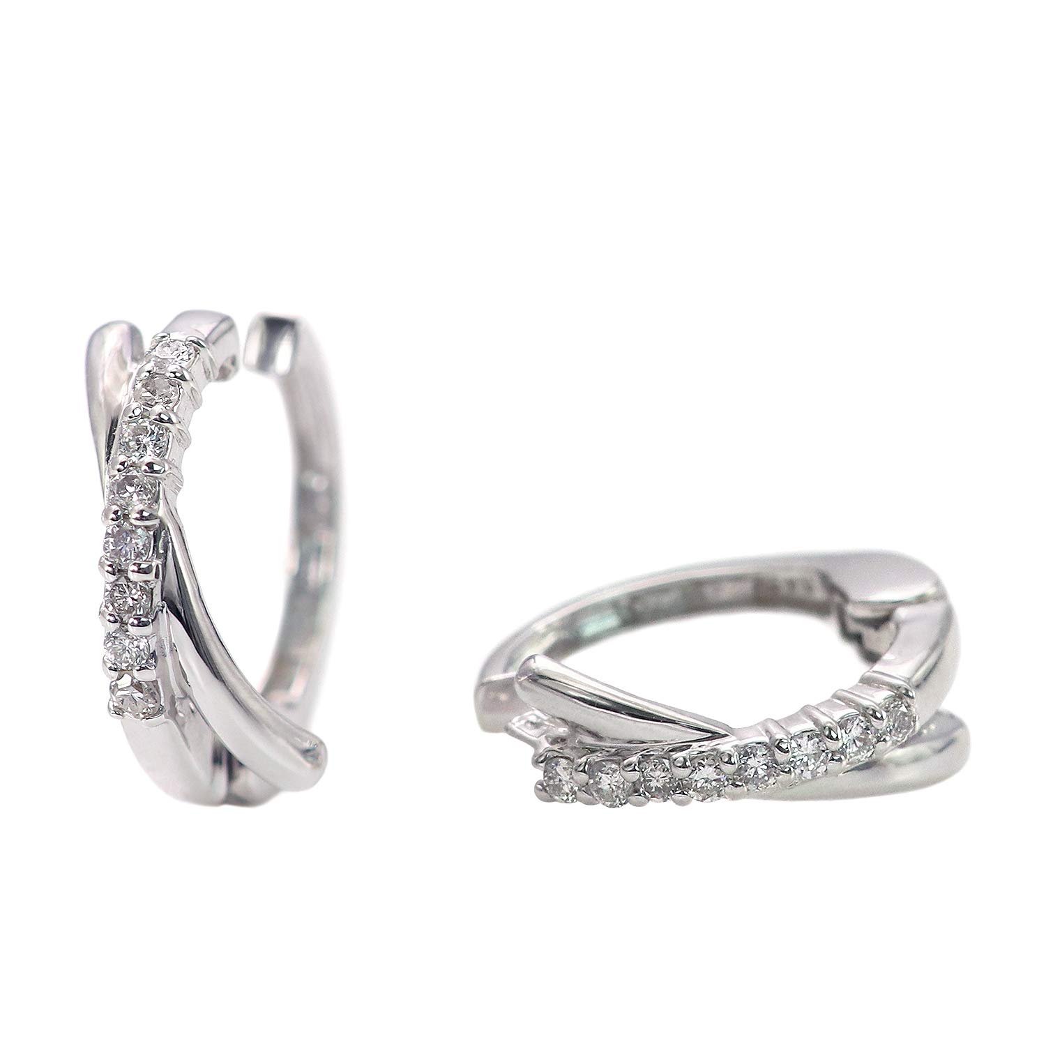 

Сережки-кільця Barzaz біле золото 10K, пірсинг, діамант, золото, кільце, хрест, K10,