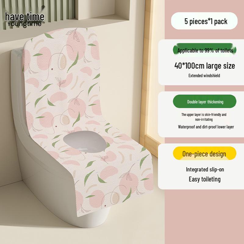 Portable Disposable Toilet Seat Covers - Adhesive, Dirt-Proof, No-Adhesive Cushion, Travel-Friendly