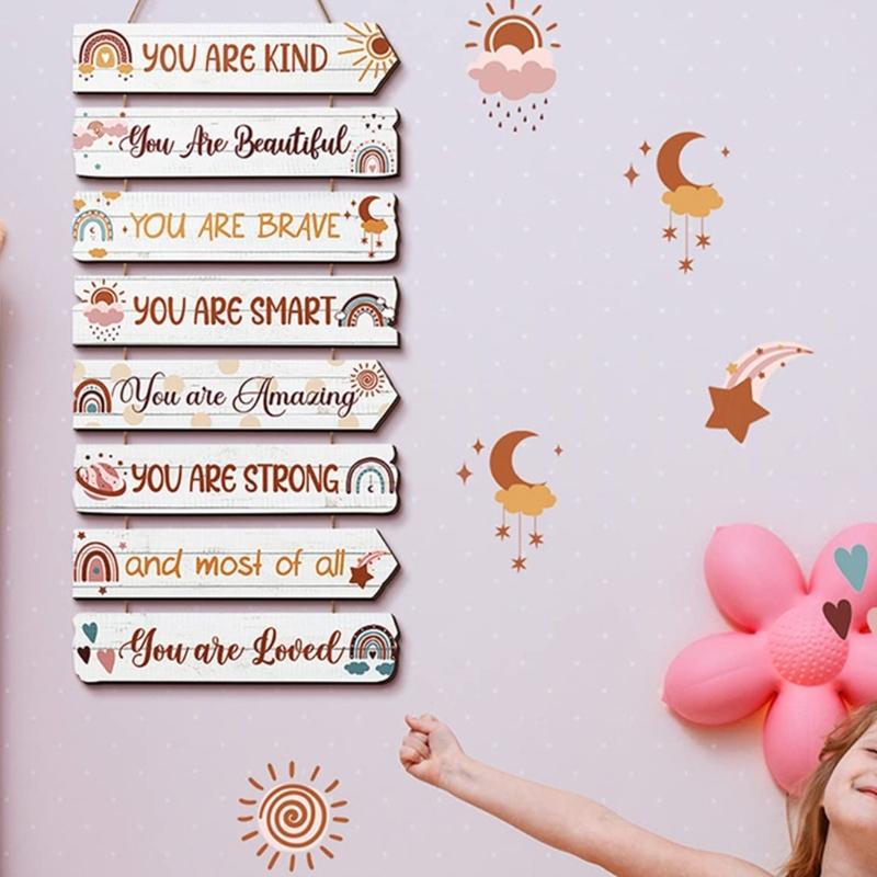 Wooden Hanging Motivational Wall Art Decoration Sign Inspirational Wall Art Decors Inspiring Positive Quotes Wall Decors