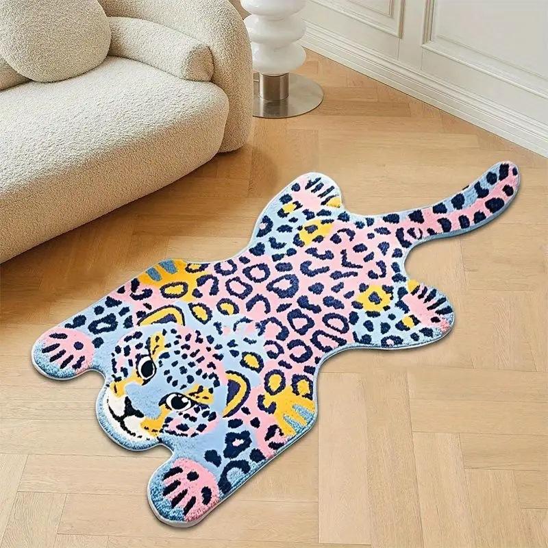 Aesthetic Wave Tufted Carpet Bathroom Antislip Mat Ocean Sea Blue Plush Carpet Home Ornament Livingroom Decoration Bedroom Rug