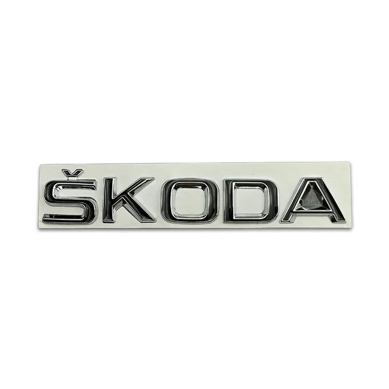 ZDVK6 Metal Rear Trunk Emblem for Skoda Logo VRS Yeti Octavia Kamiq Kodiaq Karoq Superb Fabia Rapid Car Logo Stickers Badge Decals