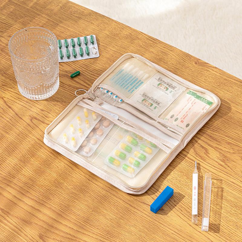 Portable Foldable Medical Pouch Pill Organizer With Zipper Sort First Aid Kit Outdoor Travel Storage Bag Small Items Holder Gift