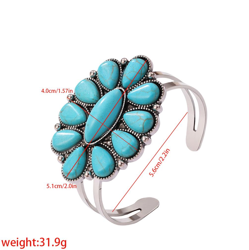 Vintage French Ethnic-Style Turquoise Bohemian Women's Bracelet