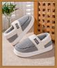 Thick-Soled Men's and Women's Fuzzy Indoor-Outdoor Slippers Warm Cotton Velvet Heeled Footwear