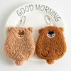 Kawaii Bear Plush Coin Bags Purse For Women Girls Pocket Money Pouch Students Mini Id Credit Card Holder Earphone Storage Bag