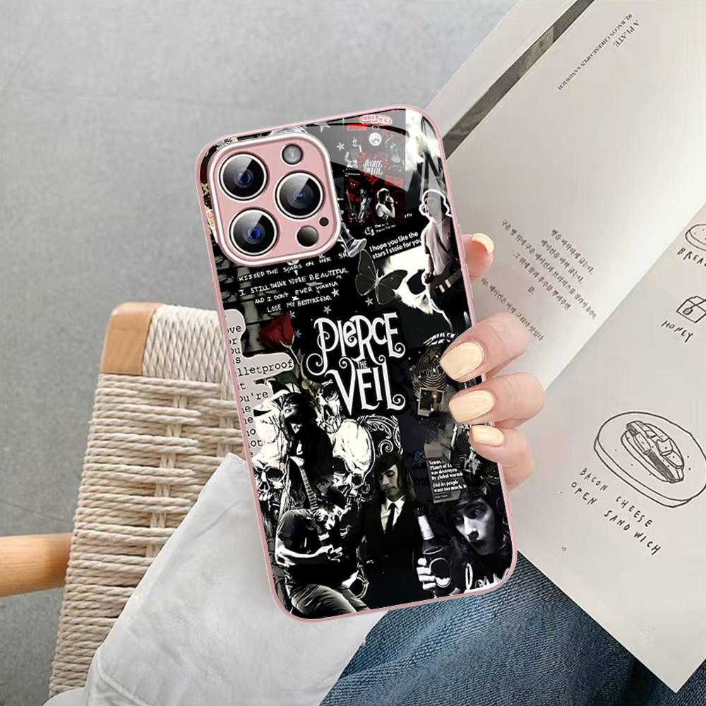 

P-Pierce The Veil Band Tempered Glass For Iphone 14 13 12 11 Pro Mini XS MAX 14Plus X XS XR Cover iphone 14 pro