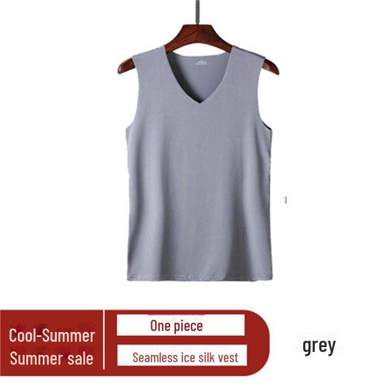 Men's Ice Silk Seamless Sleeveless Vest - Summer Sportswear Waistcoat