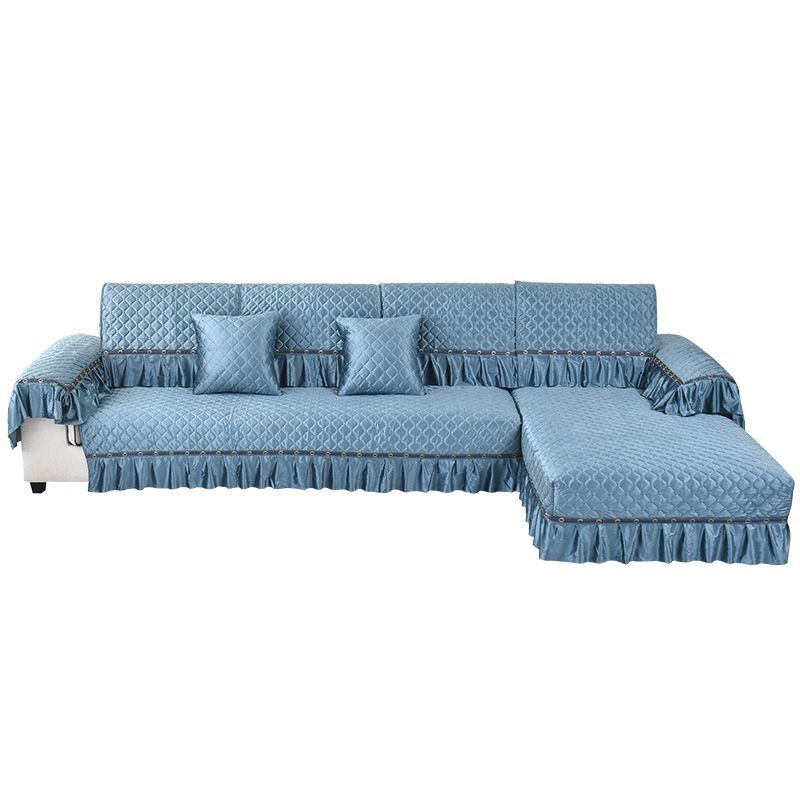 Luxury Golden Velvet Sofa Cover for Living Room Solid Color Dirt-proof Sofa Cover Elastic Protect Cushion 1-3 Seats Sofa Towel