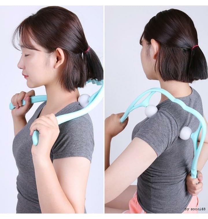 Schulter- und Nackenmassagegerät zur Linderung steifer Schultern und Halswirbelsäulen-Massagegerät mit Akupressur-Nacken, (Gelbgrün)