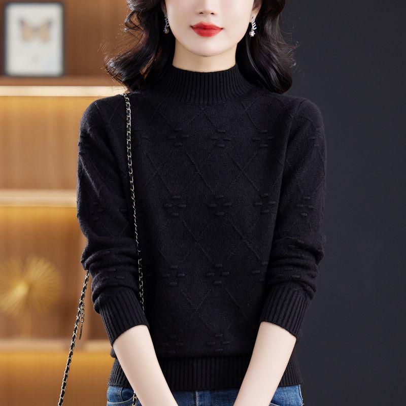 

Однотонный свитер с воротником-стойкой, стильный свитер с длинными рукавами для осени и зимы, женская одежда S