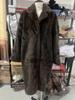 Dark Brown Faux Fur Long Coat - 2024 Winter Collection: Plush, Warm, and Thickened.