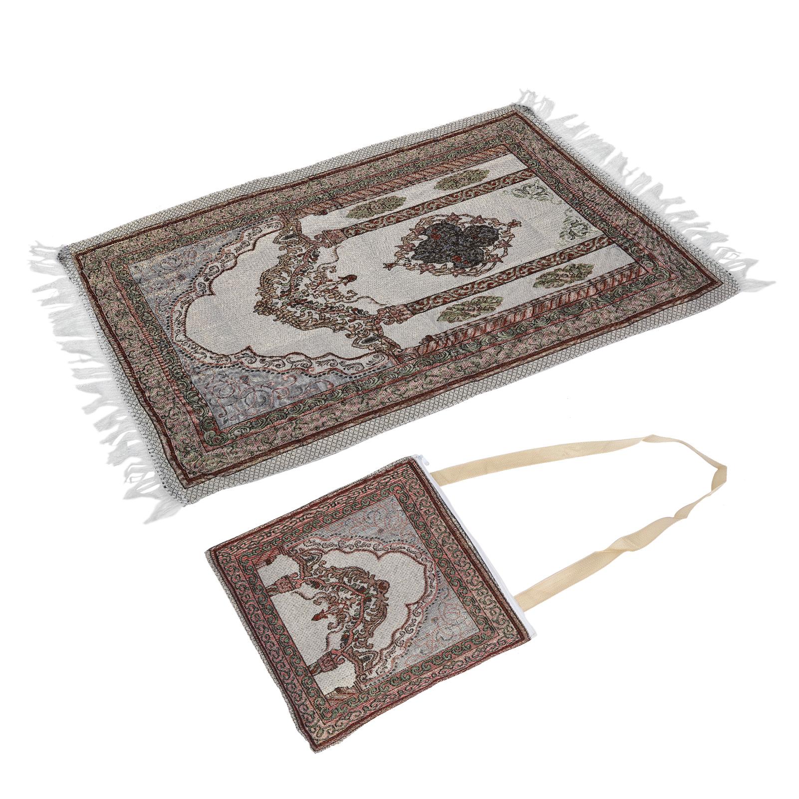 

Prayer Mat Muslim Cotton Worship Blanket Islamic Religion Teaching Rug Supplies with Bag