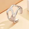 18K Gold Plated Stainless Steel Retro Baroque Open Adjustable Ring for Women