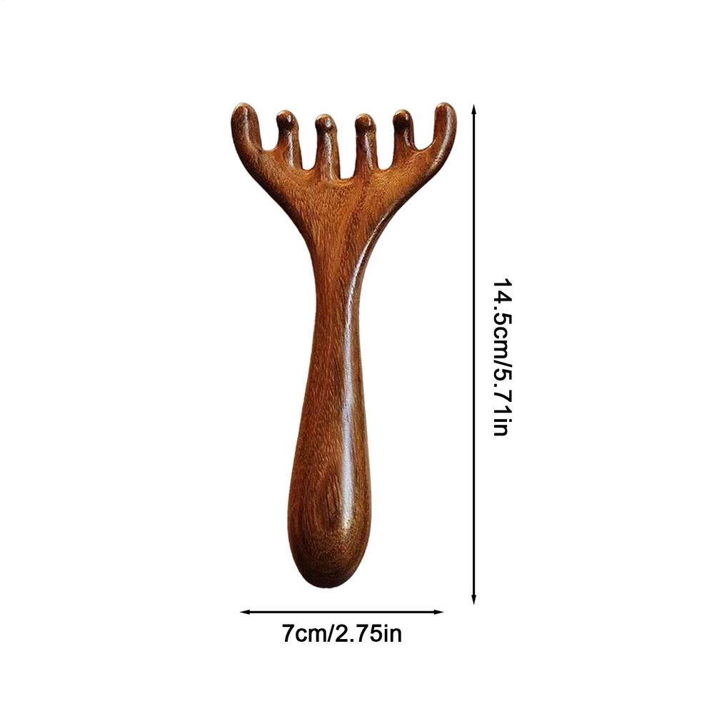 Sandalwood Scalp Massager Sandalwood Deer Antlers Comb Meridians Dredging Scalp Facial Massage Comb Gua Sha Comb Hair Comb