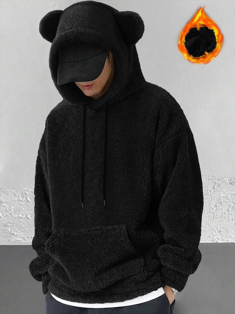 Beliebter Unisex Plüsch-Hoodie für Herbst/Winter – Lässige lockere Passform für Zuhause und Draußen