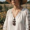 Niche Design Long Sweater Chain Boho Retro Neck Accessory New Clothing Pendant  Women Accessories