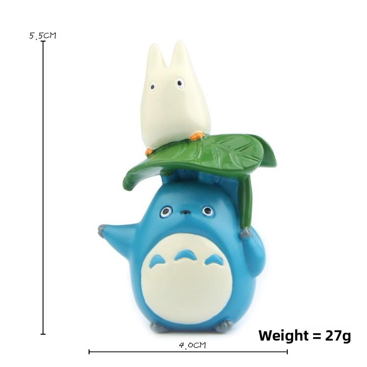 

Тоторо Сосед Мой Автобус Расписанная вручную смола Коллекционный декор для детей и фанатов Blue Cat on Leaf