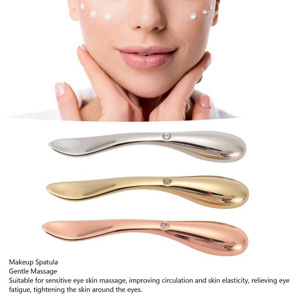3 Stück Make-up Spatel Zinklegierung Vielseitig Hautstraffung Augencreme Make-up Löffel Schaufel Werkzeug für Gesichtscreme Feuchtigkeitscreme
