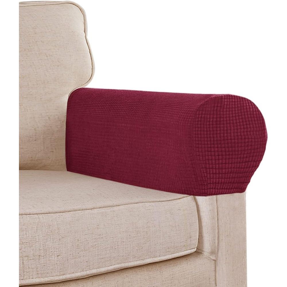 Stretch Sofa Armrest Covers 2 Pcs Anti-Slip Sofa Recliner Armchair Couch Arm Covers Furniture Protector Armchair Removable