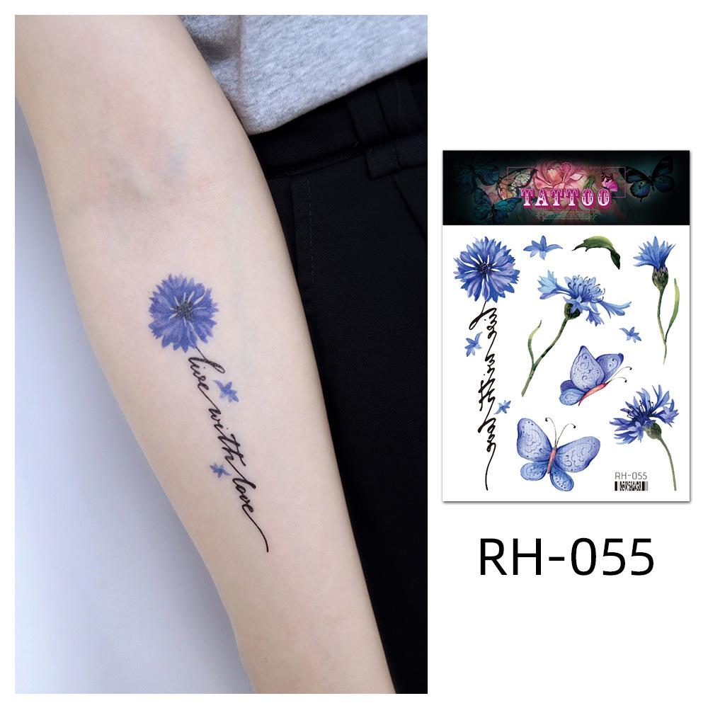 Waterproof Colorful Flower Tattoo Stickers - Disposable Tattoos