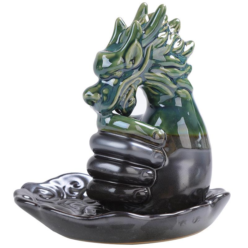 Incense Holder Xianglong Ceramic Incense Burner Creative Ornaments for Backflow Incense Burner