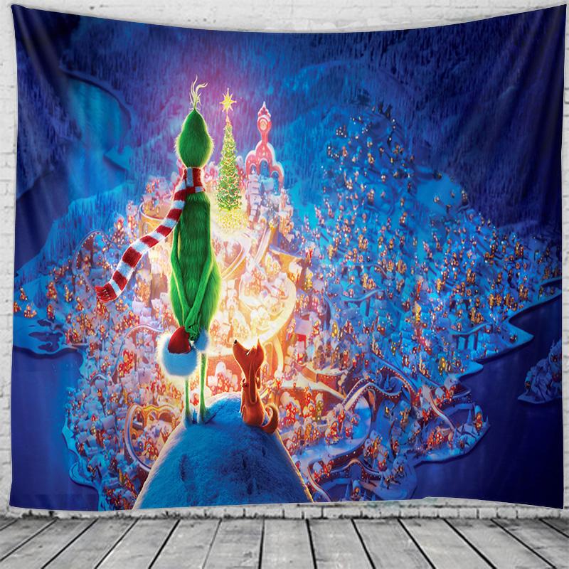 Christmas Tapestry Christmas Party Wall Tapestry Christmas Bedroom Dormitory Bar Party Decoration Tapestry