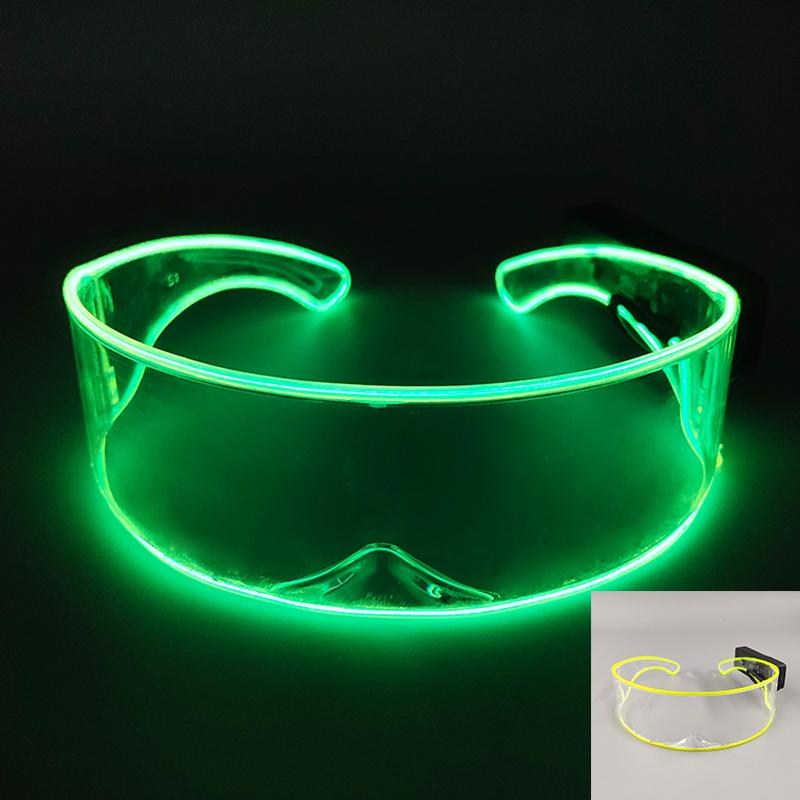 Wireless Glowing Led Glasses NightClub Masquerade Concert Performance Props DJ LIGHT Y2k Glasses Futuristic Robot Led Sunglasses
