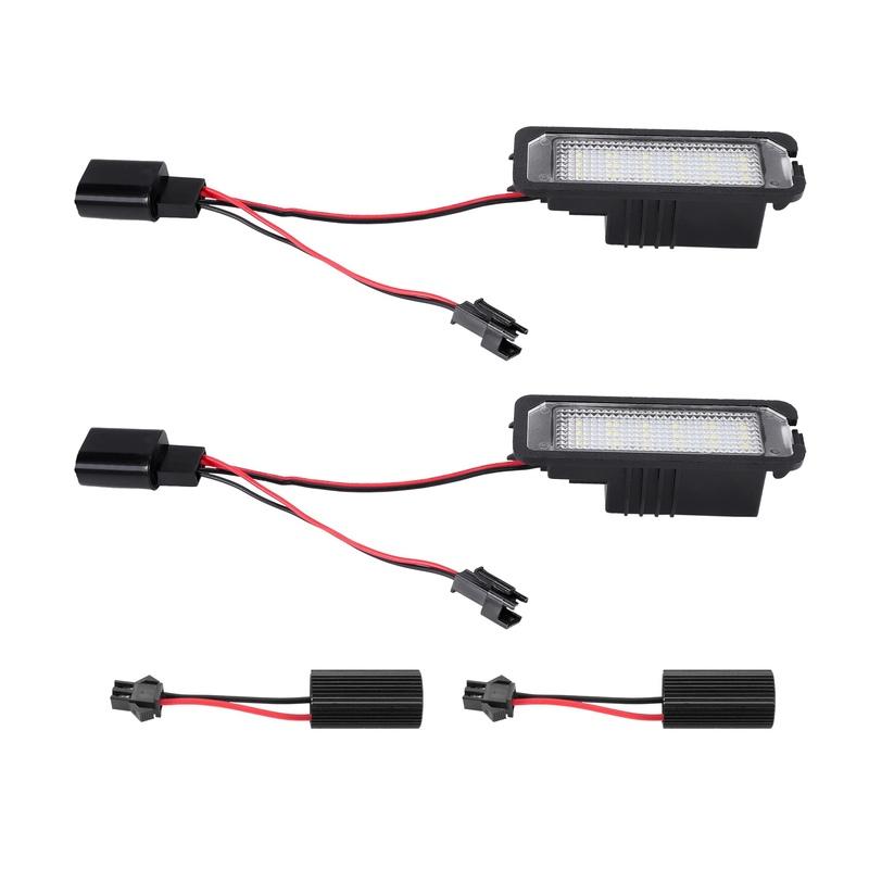 Durable-2Pcs 12V Led Number License Plate Light Lamps For Golf 4 5 6 7 Car License Plate Lights Exterior Accessories