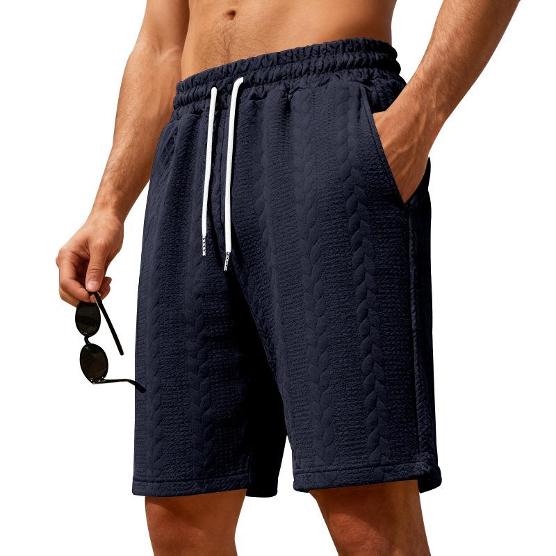 Spring and Summer Men's Simple and Loose Plaid Texture Textured Sporty Casual Shorts for Men