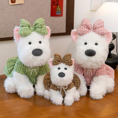Cute Scribbled West Highland Puppy Doll Doll Plush Toy Ornament Small Fragrant Wind Dog Doll Girl Gift