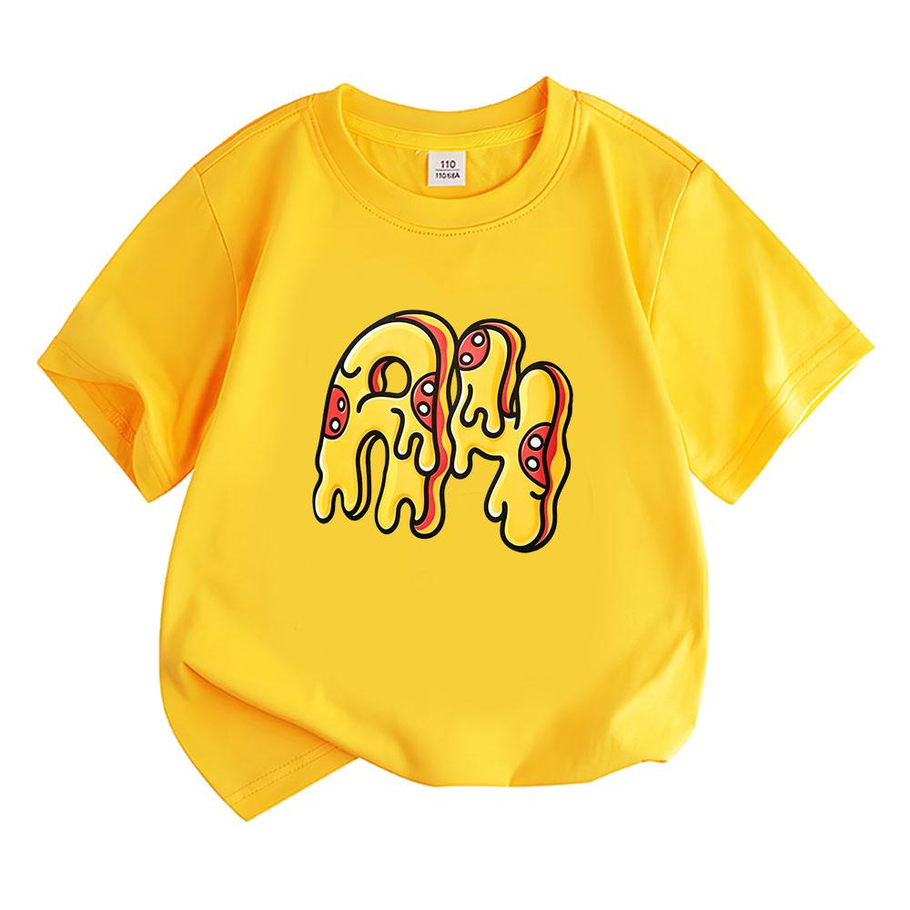 

A4 Lambda Print Kids T-Shirts 100% Cotton Casual Summer Fashion Funko Pop Streetwear Tops for Boys and Girls 160 жовтий