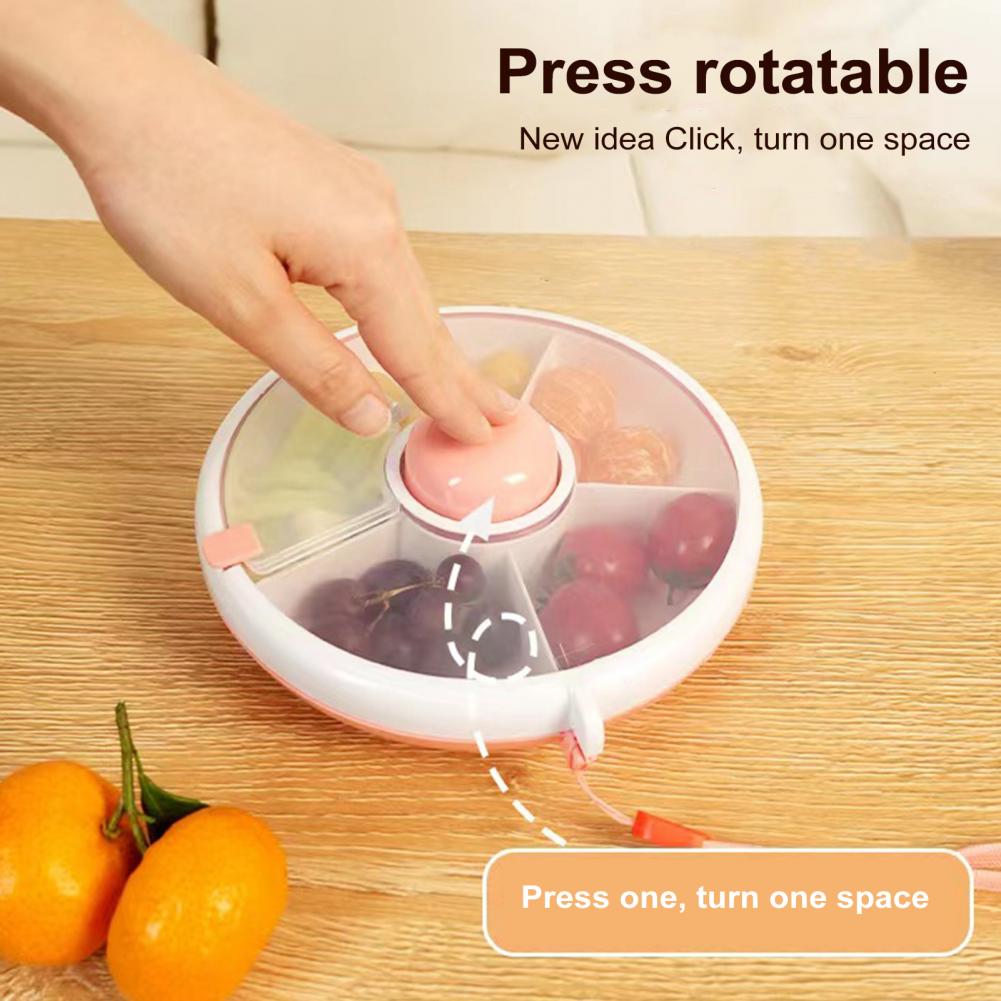 18cm Nádoba na svačinu s 5 přihrádkami, Svačinový box s dělenými přihrádkami a víkem na knoflík, Nádoba na svačinu pro kuchyň, Vyvážená jídla