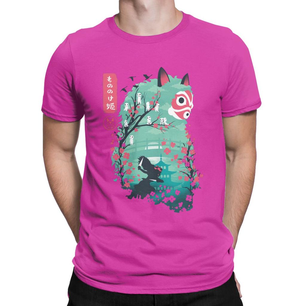 Men S Japanese Ukiyo E Princess Mononoke Classic T Shirt Ghibli Cotton Clothing Novelty Short Sleeve