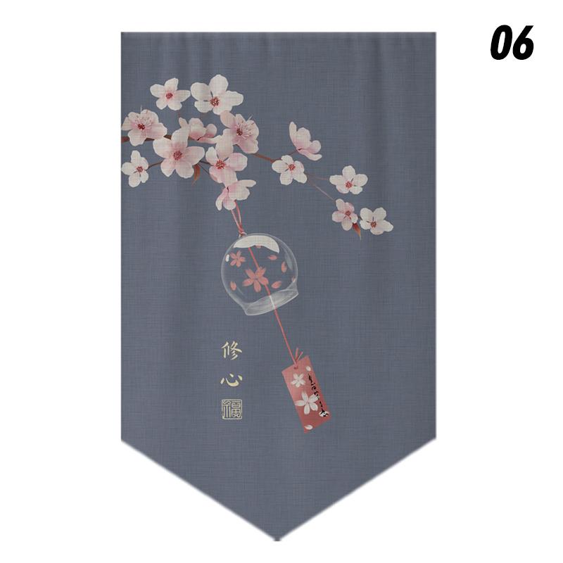 Chinese Style Door Head Half-curtain Noren Izakaya Bistro Bar Restaurant Decor Short Curtains Living RoomKitchen Porch Partition
