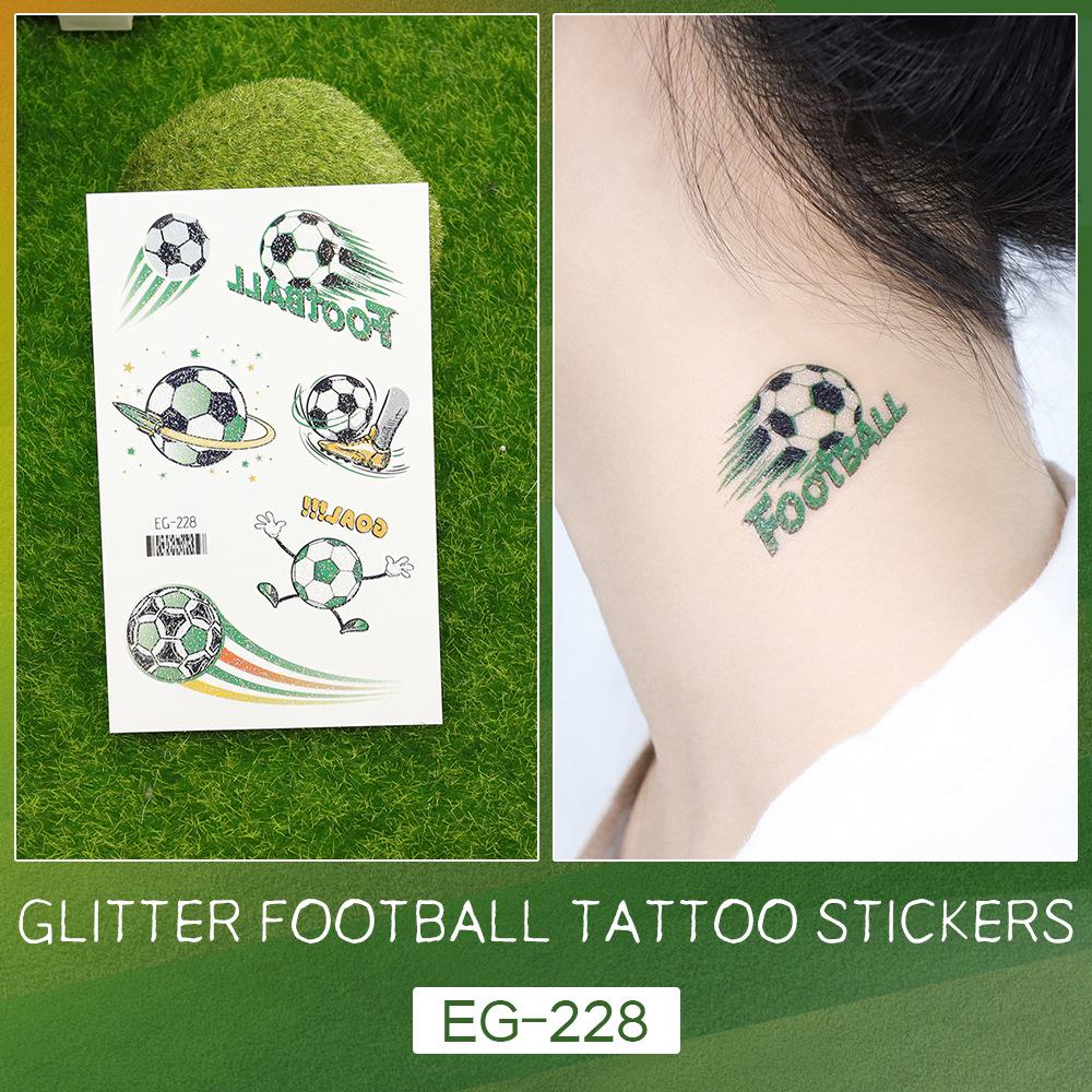 2026 World Cup Waterproof Glitter Football Face Tattoos