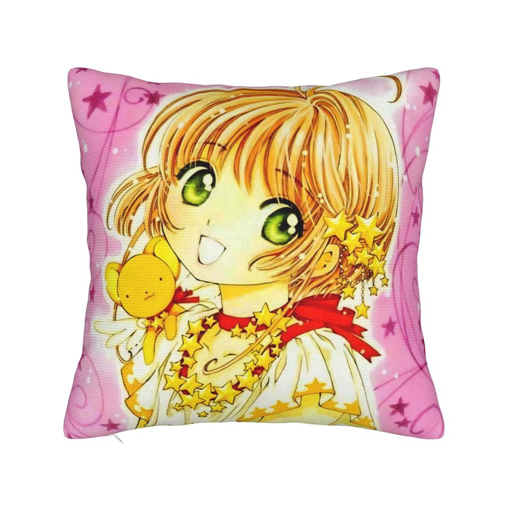 Cardcaptor Sakura Flower Pillowcase Polyester Cushion Cover Decoration Anime Cartoon Pillow Case Cover Home Wholesale 45*45cm