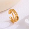 Stainless Steel Minimalist Geometric Open Adjustable Ring for Women