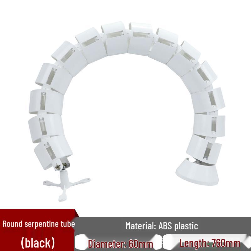 Office Desk Snake-Shaped Cable Organizer with Cable Tray & Tie for Conference and Lift Desks.