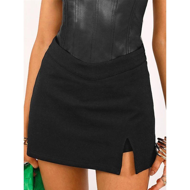 Sexy Super Cool Fashionable Split Safety Pants Package Hip Skirt