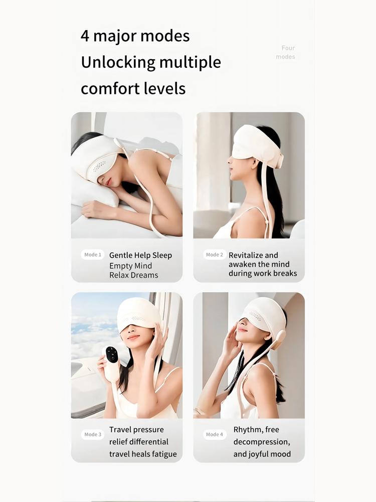 JINKAIRUI Masaj Cap Presiune Aer Electric Masaj Scalp Încălzire Grafen Compresă Caldă Ochi Ajutor Somn Relaxare Cap Cadou Îngrijire Sănătate