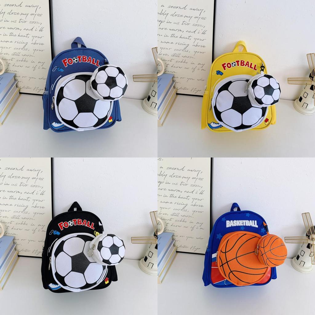Cartoon Soccer Kids Backpack With Breathable Nylon For Preschool Boys And Girls
