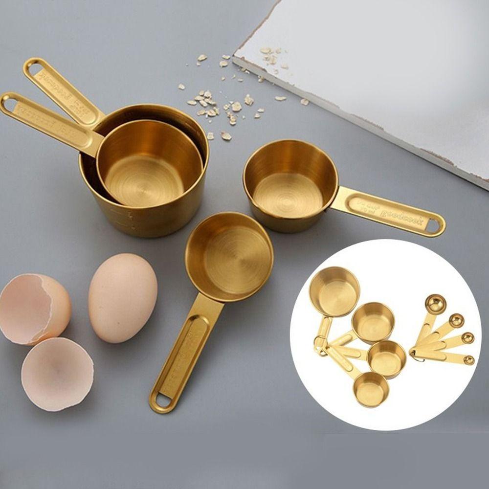8Pcs Scaled Measuring Cups Measuring Spoons Set Stackable Spoons Baking Tools Flour Measuring