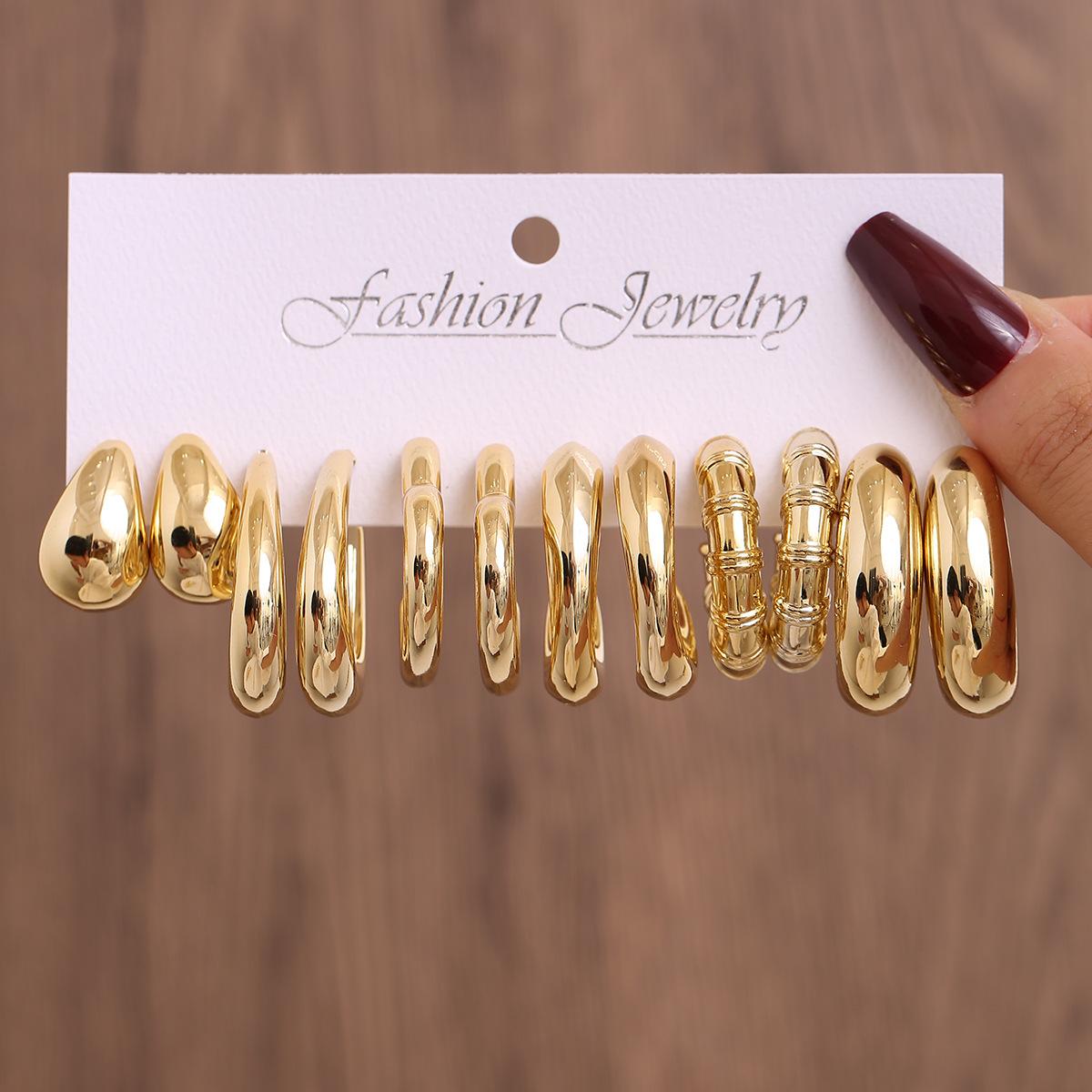 Hot Selling Geometric Irregular Ring Earrings Set Resin Earrings Exaggerated Earrings