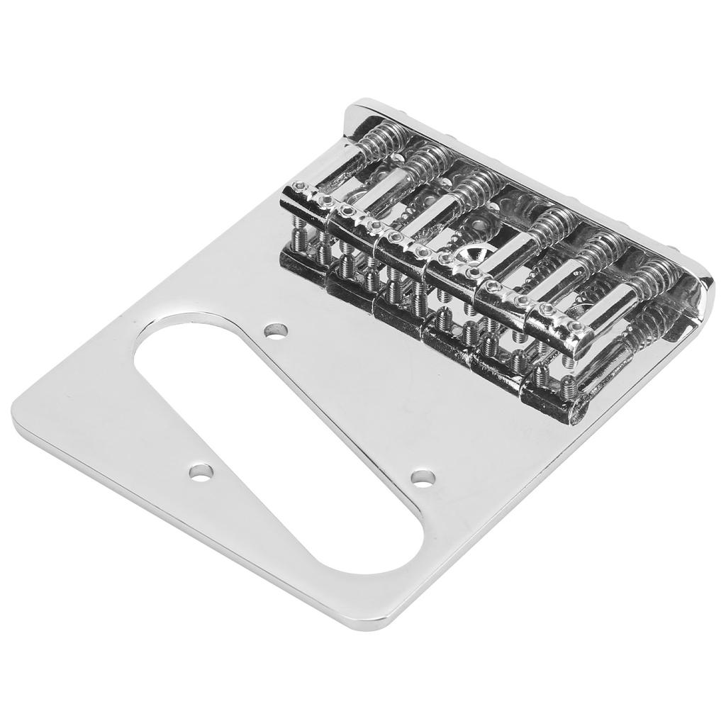 Saddle Bridge Metal Silver 6‑String Hardtail Fixed Replacement for TL Electric Guitar