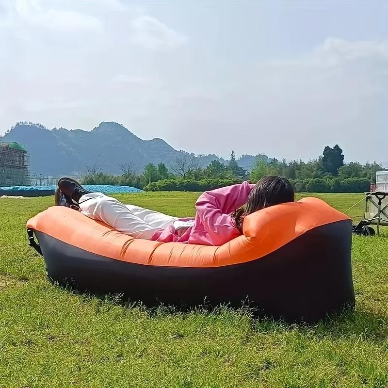 Tragbarer aufblasbarer Liegestuhl mit Kissen Wasserdichtes Sofa für Camping Strand & Festivals Einfache Montage mit Tasche 240*70cm