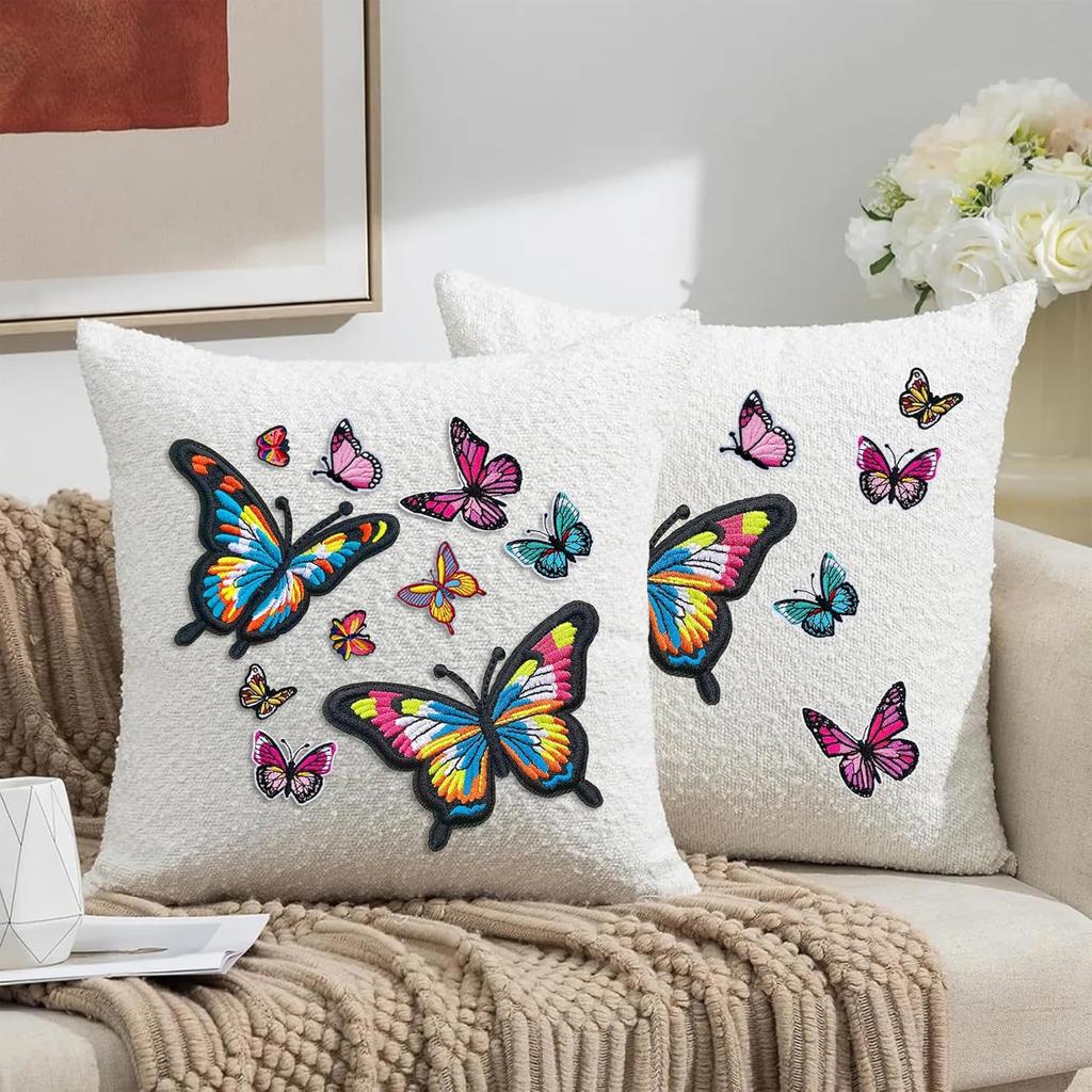 Cartoon Exquisite Butterfly Embroidery Cloth Sticker Colorful Butterfly Patch Sticker Clothes Bag Decoration Blue Butterfly Chapter Boy