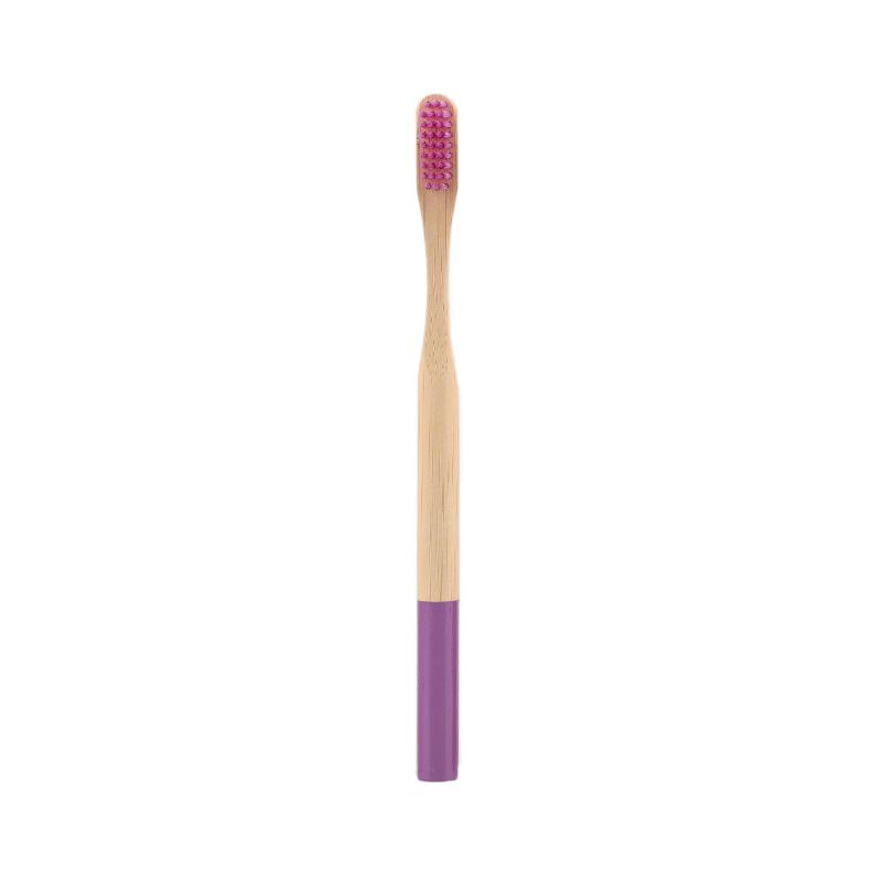 Custom Logo and Packaging Color Painted Round Handle Adult Soft Bristle Eco Biodegradable Bamboo Toothbrush