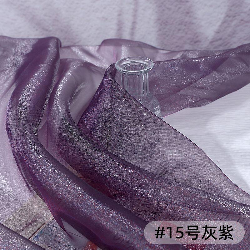 Thin Crystal Organza Fabric Per Meter for Summer Dress Stage Costume Scene Decoration Diy Sewing Soft Smooth Shiny Cloth Black