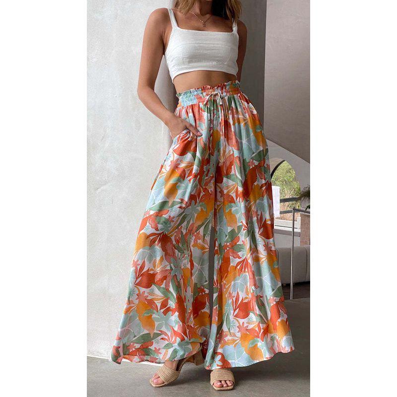 Loose Casual Pants2025 European and American Summer Women Casual Wide-Leg Popular Loose Casual Fashion Trousers